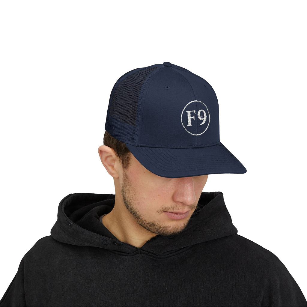 F9 Classic Circle Trucker Hat "Navy"