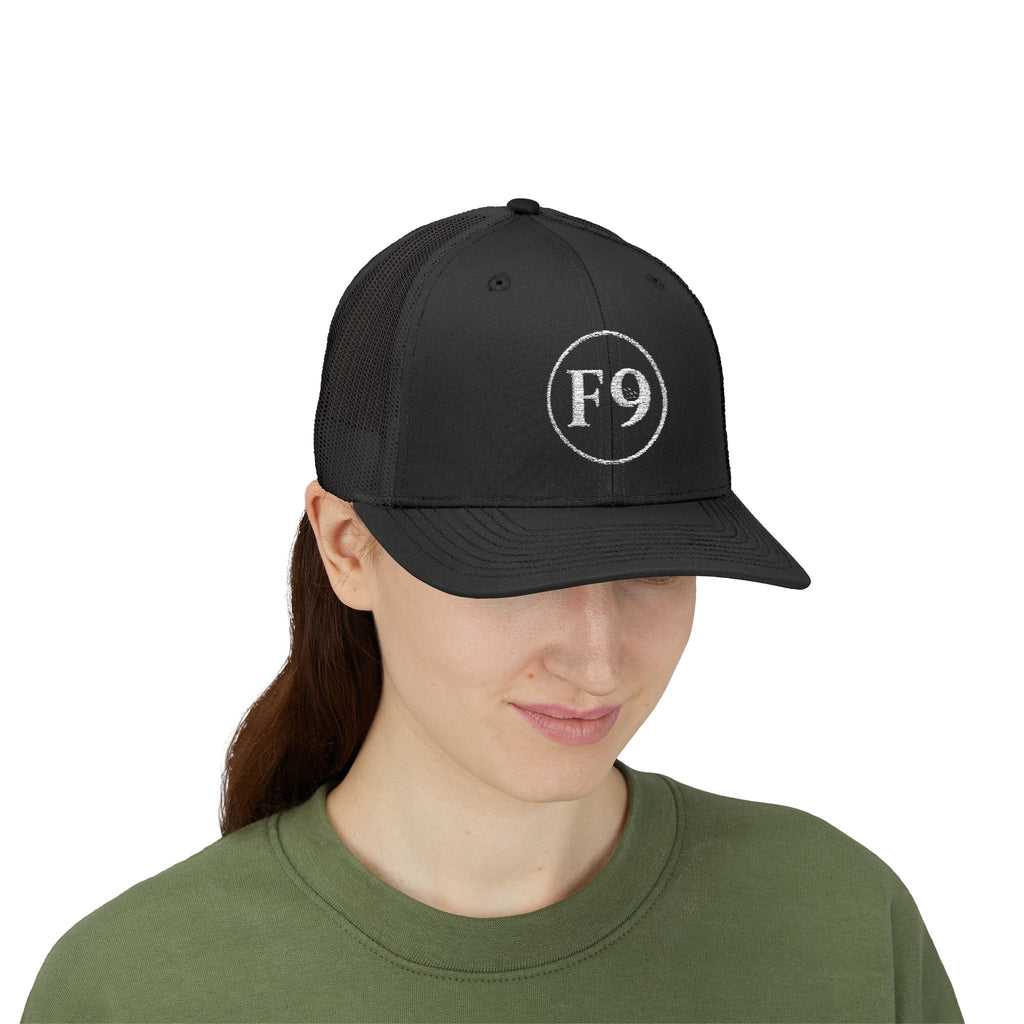 F9 Classic Circle Trucker Hat "Black"
