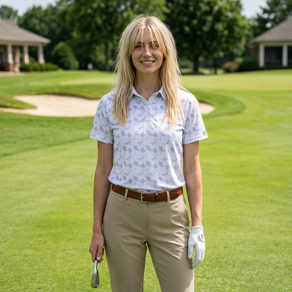 White & Lavender Breezy F9 Polo