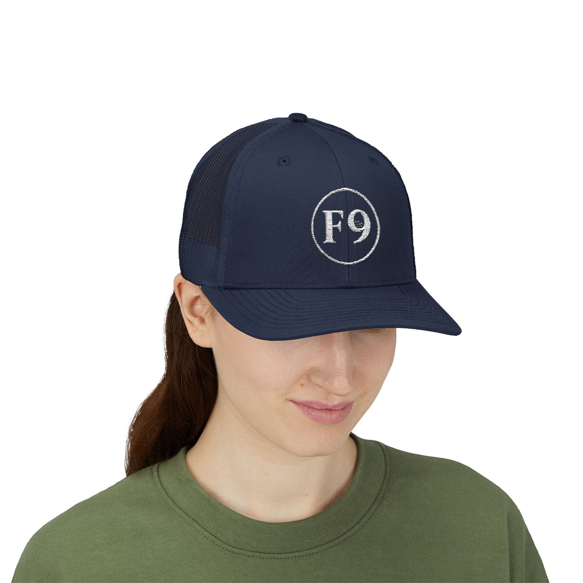 F9 Classic Circle Trucker Hat "Navy"